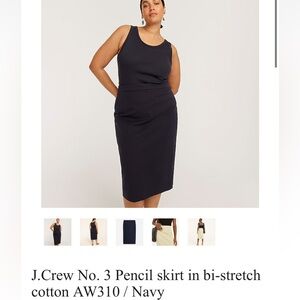 J. Crew No.3 Navy Cotton blend Pencil Skirt